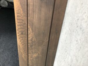 Damage on wood from incorrect handling of water blasting